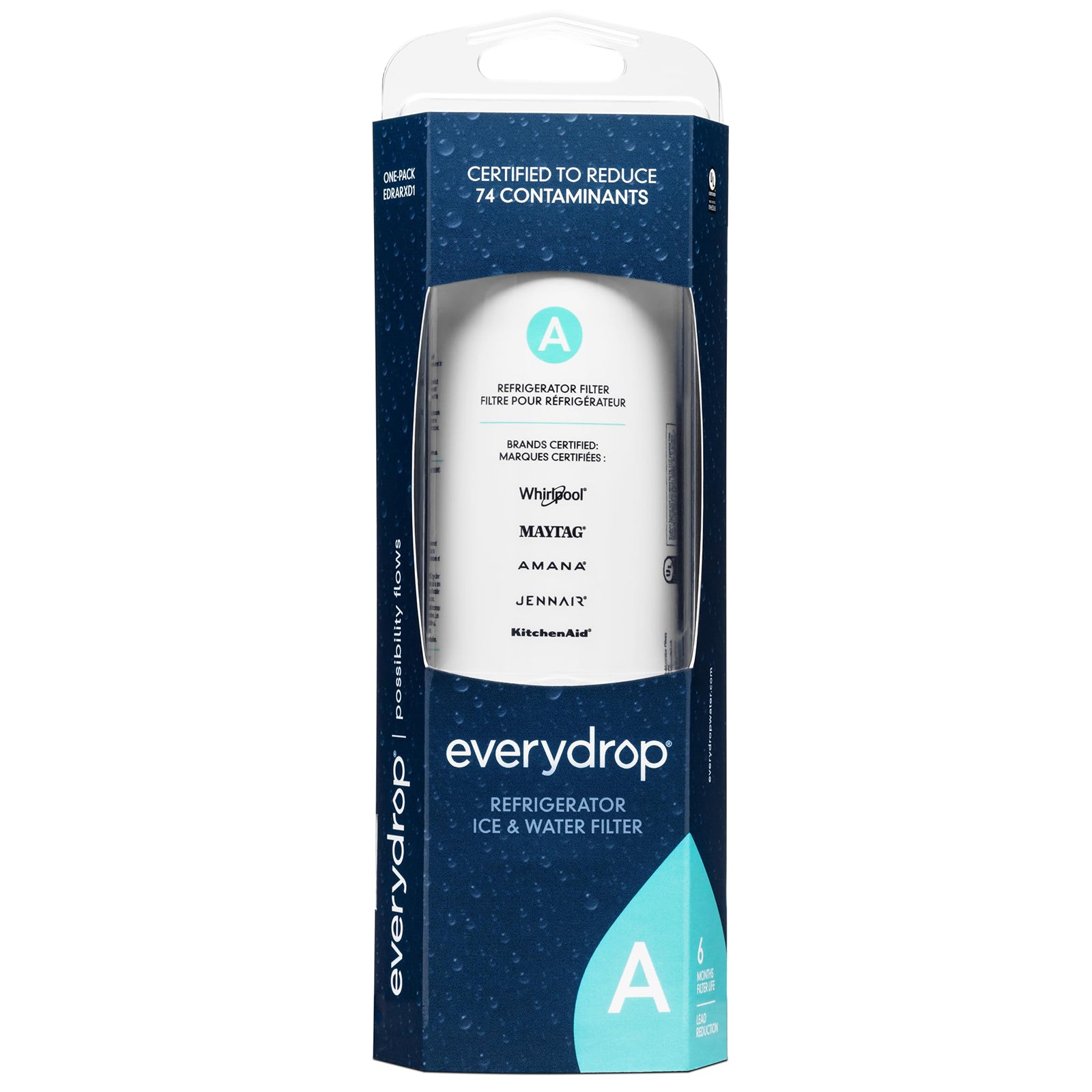 EveryDrop® by Whirlpool Filter A ,Ice and Refrigerator Water Filter A, EDRARXD1