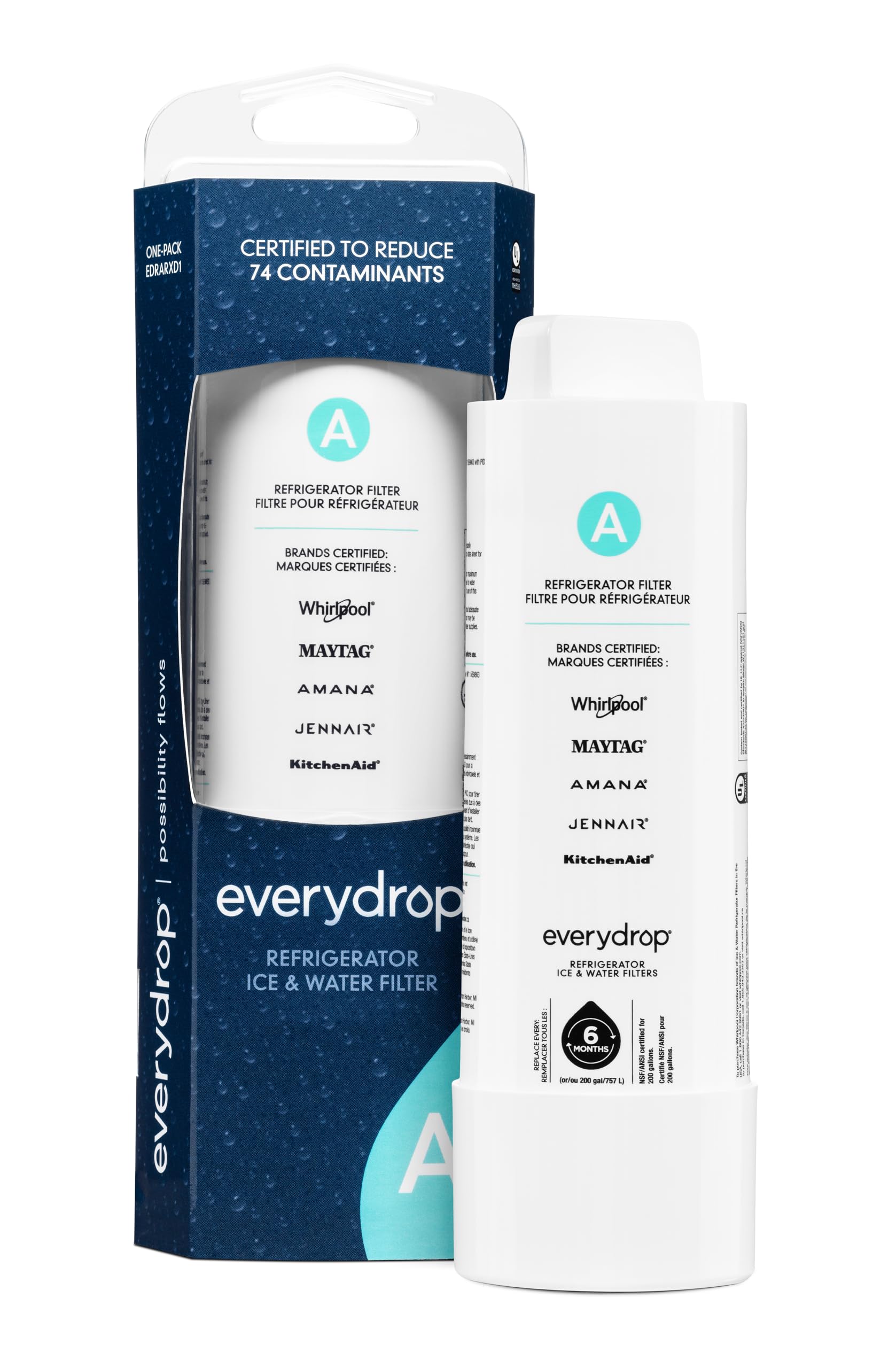 EveryDrop® by Whirlpool Filter A ,Ice and Refrigerator Water Filter A, EDRARXD1